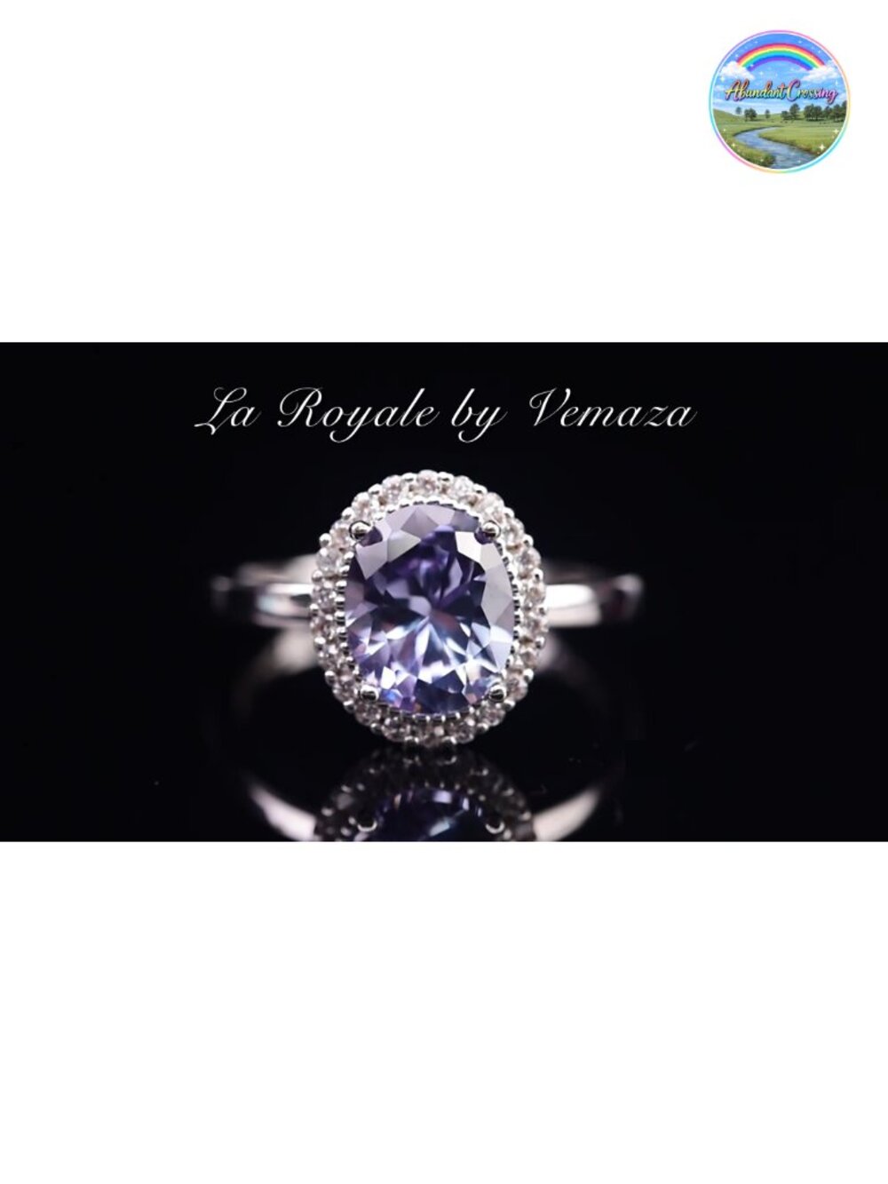 Sterling Silver Alexandrite Ring Oval Halo Engagement June Birthstone - Picture 6 of 6